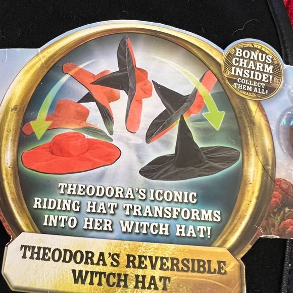 Disney Oz The Great And Powerful Theodora’s Reversible Black Witch Hat Riding Ha - Picture 1 of 7